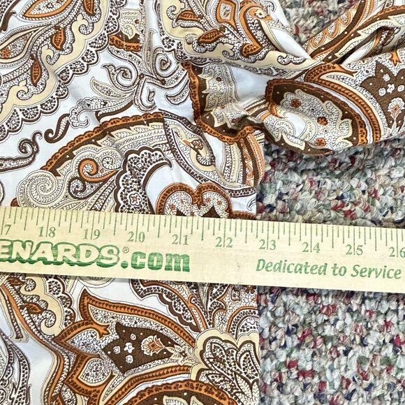 Andrew Carrington White Rust Tan Paisley LS Collared Button Front Shirt Size M - Picture 10 of 12